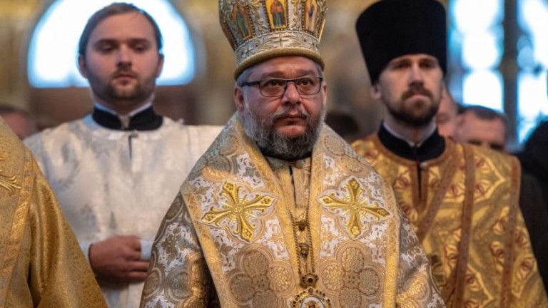 Старозагорският митрополит Киприан служи на неделната литургия в Киево-Печорската лавра,
