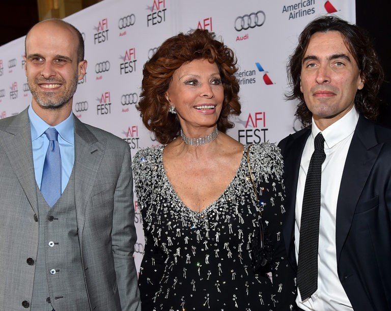 С двамата си сина Едуардо и Карло Понти