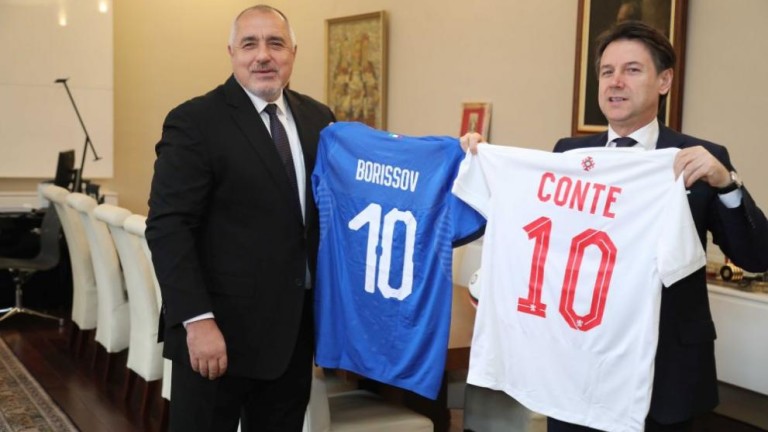 Българският министър-председател Бойко Борисов и премиера на Италия Джузепе Конте