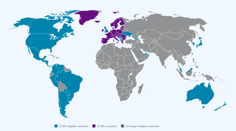 Държави от и извън ETIAS