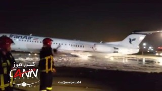 На летището в Техеран горя самолет със 100 пътници на