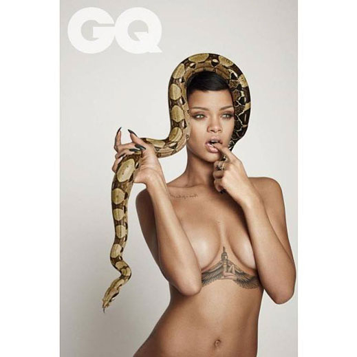 Риана по змия в новия GQ 