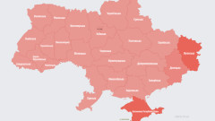 Картата на Украйна светна в червено