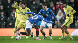 Рейнджърс 1 0 Лудогорец 45 1′ Край на първата част