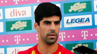 Вратарят на Черна гора Даниел Петкович говори пред медиите преди