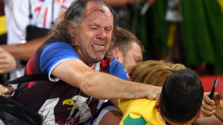 Фенове на Бразилия и Сърбия се биха на трибуните по