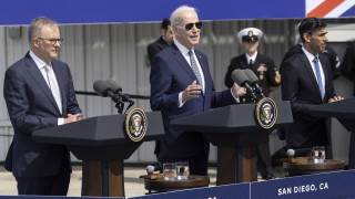 Президентът на САЩ Джо Байдън и лидерите на Австралия и