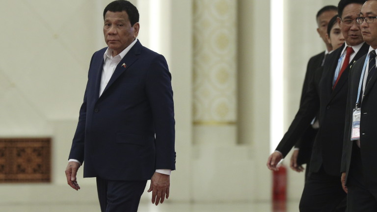 Президентът на Филипините Родриго Дутерте изглежда не се притесни, след