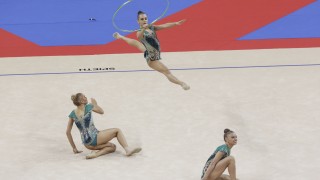 Българският ансамбъл по художествена гимнастика спечели златните медали на съчетанието