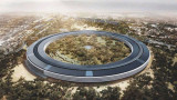  Apple Park - взор от вътрешната страна в централата на Apple 