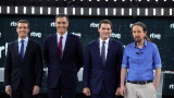  Водещите партийни водачи в Испания кръстосаха шпаги в ТВ спор 