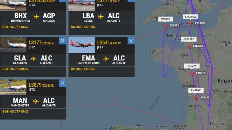 Коронавирус: Пет самолета на път за Испания обърнаха във въздуха и се върнаха в Британия 