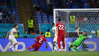 Чиро Имобиле отбеляза втория гол при победата над Турция с