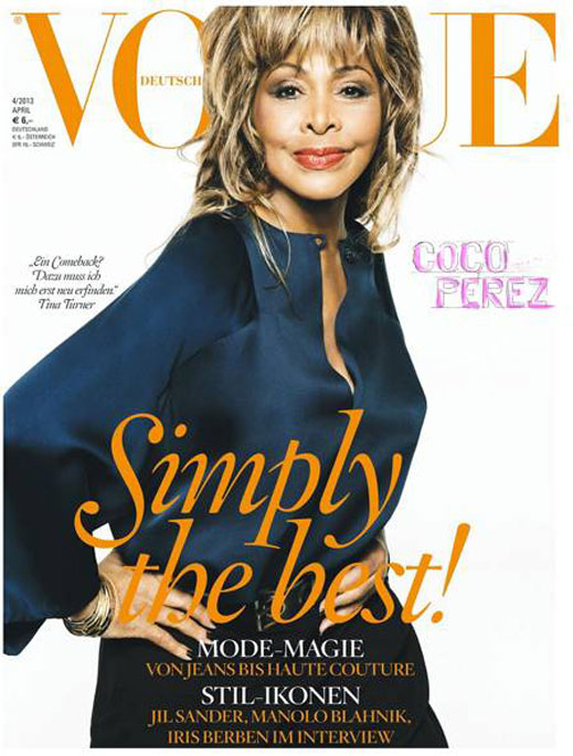 73-годишната Тина Търнър на корица на Vogue