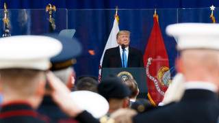 Президентът на САЩ Доналд Тръмп на церемония на Медисън Скуеър