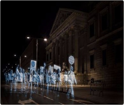Първият холограмен протест в историята се състоя в Испания