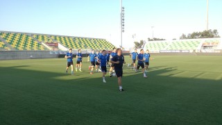 Отборът на Левски проведе официалната си тренировка на стадион АЕК