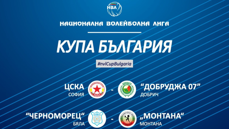 Жребий за четвъртфиналите за Купата на България по волейбол (мъже)