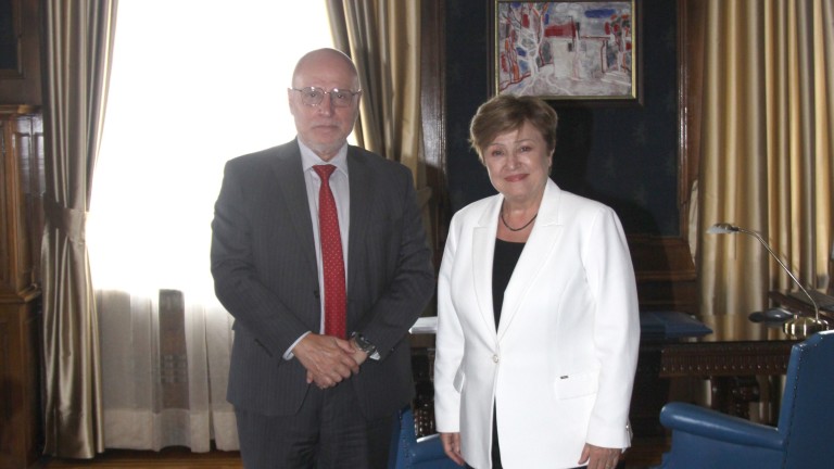 Управителят на БНБ Димитър Радев се срещна с Кристалина Георгиева
