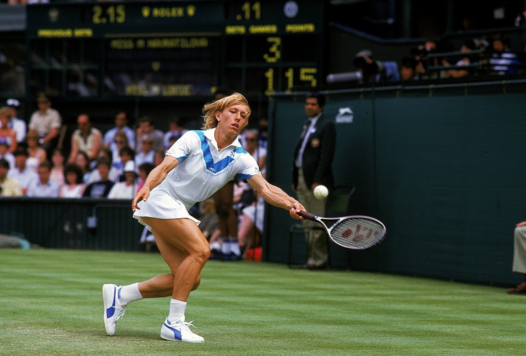 Мартина Навратилова по време на мач от Wimbledon през 1984 година 