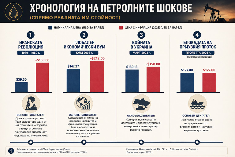 Скок на петрола през годините