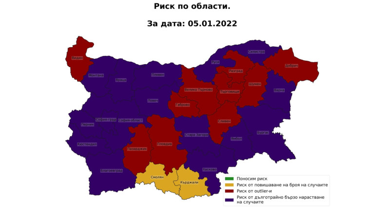 Само две области преди дифузно разпространение на COVID-19