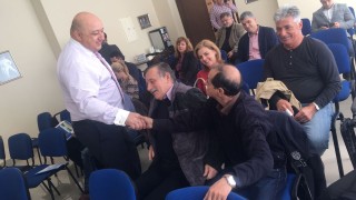 Mинистърът на младежта и спорта Красен Кралев и членовете на