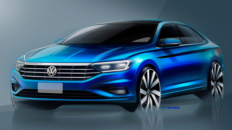 Производителят Volkswagen Group показа серия дизайнерски рисунки, даващи представа за
