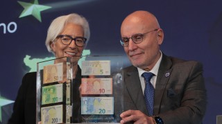 Президентът на Европейската централна банка ЕЦБ Кристин Лагард и управителят
