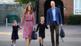  Принц Уилям, Кейт Мидълтън, принц Джордж и първият образователен ден на принцеса Шарлот 