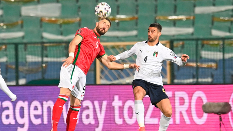 България 0 : 0 Италия 14′ Възпитаниците на Роберто Манчини