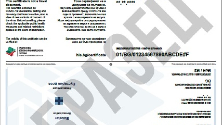 Всички европейски зeлени сертификати за поставена бустерна доза срещу COVID-19