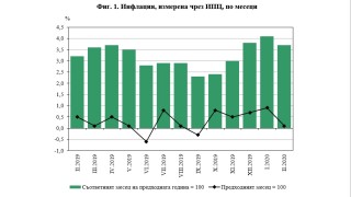 Годишната инфлация за февруари 2020 г спрямо февруари 2019 г