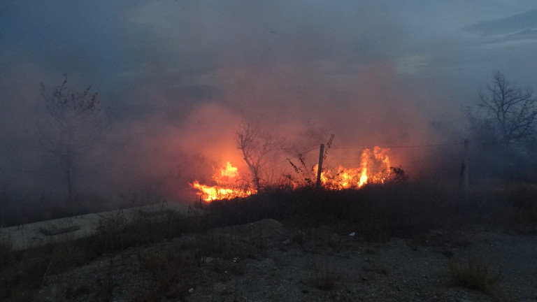 Пожар около складовете на зеленчуковата борса край Първенец