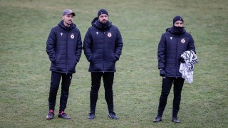 Помощник треньорът на ЦСКА Александър Гицов говори пред медиите преди днешното