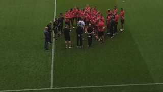 ЦСКА прави официалната си тренировка на стадион Сепси Арена където