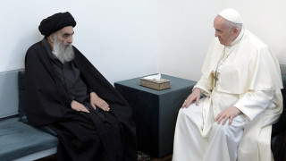 Историческа среща отбеляза визитата на папа Франциск в Ирак Днес