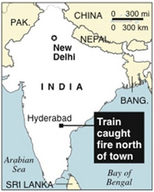 Над 20 души изгоряха във влак в северна Индия